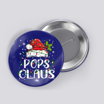 Pops Claus Christmas Santa Hat Matching Family Xmas Lights Gift Button