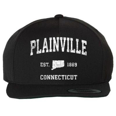 Plainville Connecticut Ct Vintage Athletic Sports Wool Snapback Cap