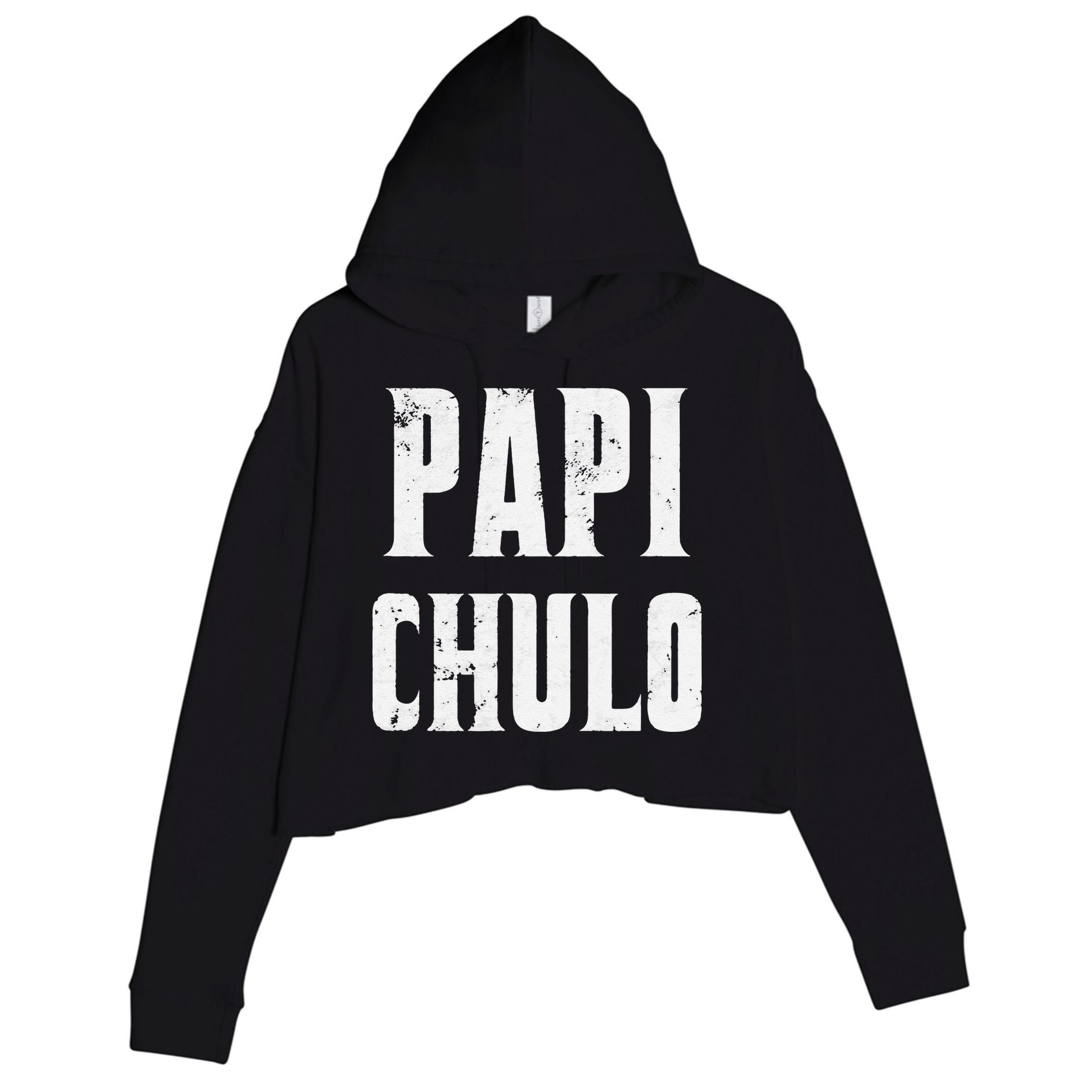 Papi Chulo Cool Daddy Fathers Day Gift Latino Father Crop Fleece Hoodie