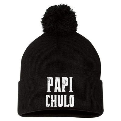 Papi Chulo Cool Daddy Fathers Day Gift Latino Father Pom Pom 12in Knit Beanie