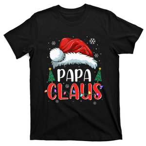 Papa Claus Christmas Lights Pajama Family Matching T-Shirt