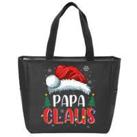 Papa Claus Christmas Lights Pajama Family Matching Zip Tote Bag