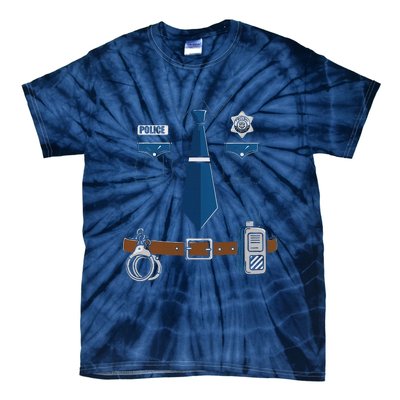 Police Costume Cop Uniform Officer Outfit Halloween Gift Tie-Dye T-Shirt