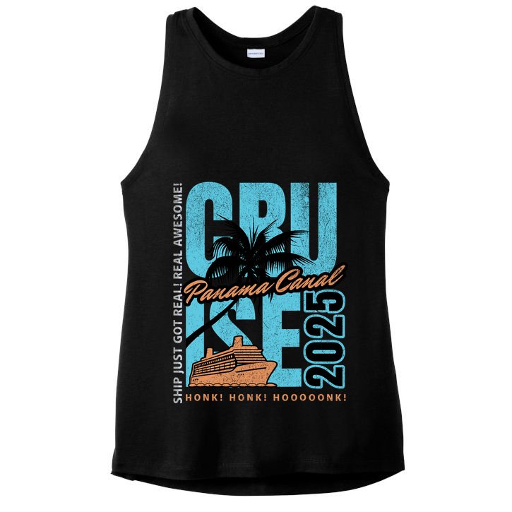 Panama Canal Cruise 2025 Funny Souvenir Palm Tree Vacation Ladies PosiCharge Tri-Blend Wicking Tank