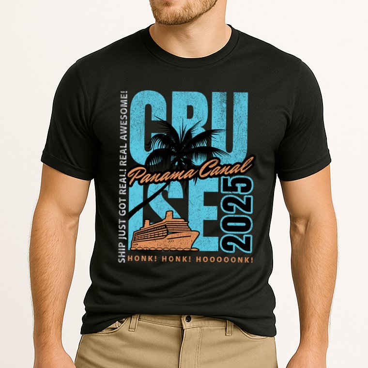 Panama Canal Cruise 2025 Funny Souvenir Palm Tree Vacation Cooling Performance Crew T-Shirt
