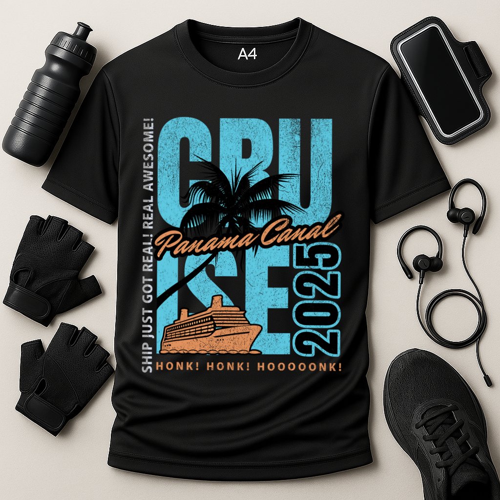 Panama Canal Cruise 2025 Funny Souvenir Palm Tree Vacation Cooling Performance Crew T-Shirt