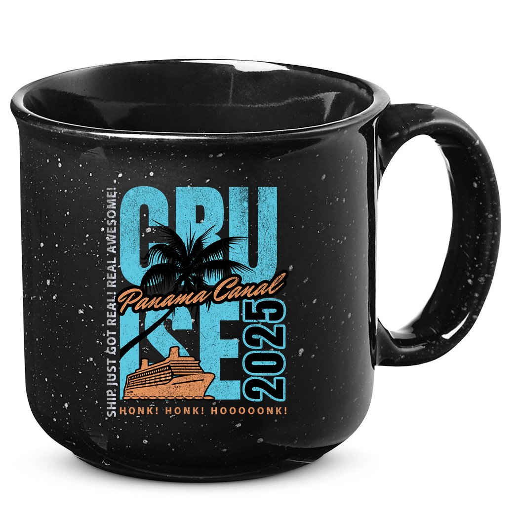 Panama Canal Cruise 2025 Funny Souvenir Palm Tree Vacation 15oz Campfire Ceramic Mug