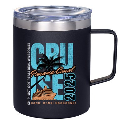 Panama Canal Cruise 2025 Funny Souvenir Palm Tree Vacation 12oz Stainless Steel Coffee Mug