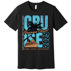 Panama Canal Cruise 2025 Funny Souvenir Palm Tree Vacation Premium T-Shirt