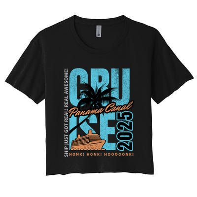 Panama Canal Cruise 2025 Funny Souvenir Palm Tree Vacation Crop Top