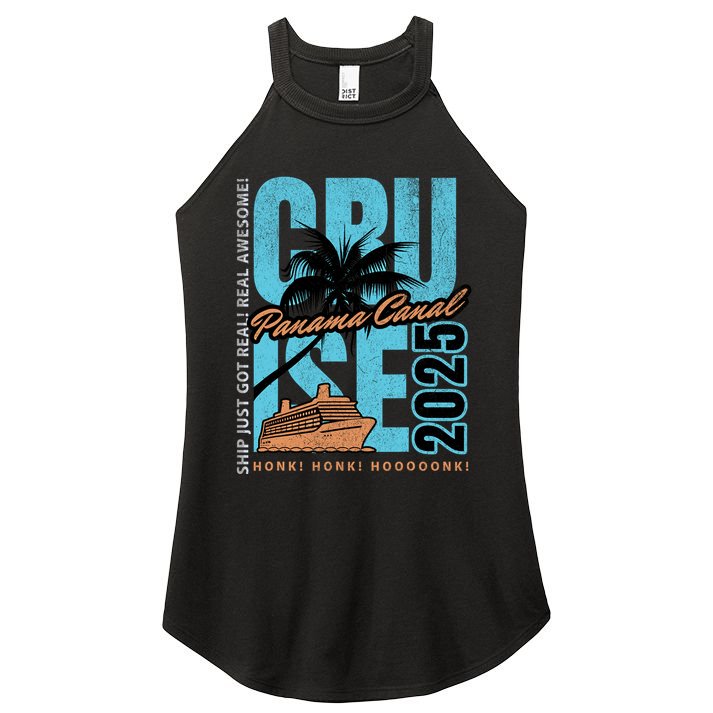Panama Canal Cruise 2025 Funny Souvenir Palm Tree Vacation Women's Perfect Tri Rocker Tank