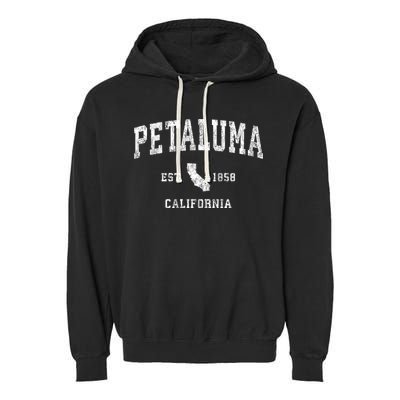 Petaluma California Ca Vintage Athletic Sports Garment-Dyed Fleece Hoodie