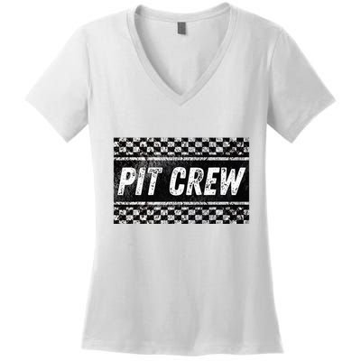 Pit Crew Costume For Racing Car Parties Women's V-Neck T-Shirt
