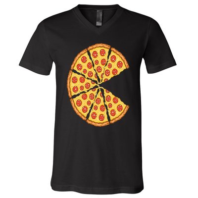 Pizza Costume Cute Pizza Slice Couple Matching Pizza Lovers V-Neck T-Shirt