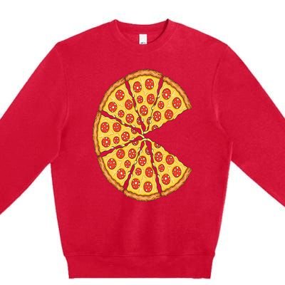 Pizza Costume Cute Pizza Slice Couple Matching Pizza Lovers Premium Crewneck Sweatshirt