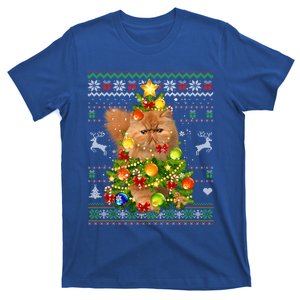 Persian Cat Christmas Tree Lights Ornat Ugly Sweater Cats Gift T-Shirt