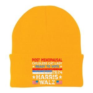 Postmenopausal Childless Cat Lady Ready To Vote Kamala Knit Cap Winter Beanie