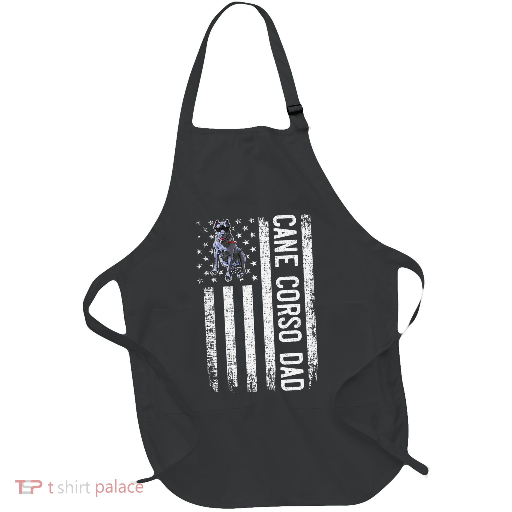 Proud Cane Corso Dad Gift For Dog Lover Mastiff Breed Full-Length Apron With Pockets