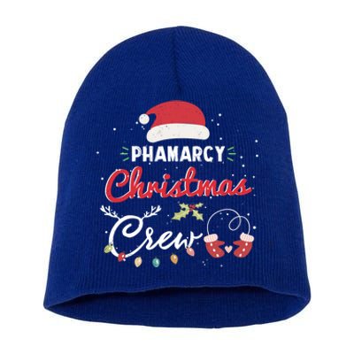 Pharmacy Christmas Crew Funny Pharmacist Matching Gift Short Acrylic Beanie