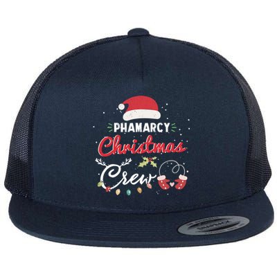 Pharmacy Christmas Crew Funny Pharmacist Matching Gift Flat Bill Trucker Hat