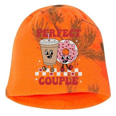 Perfect Couple Coffee Donut Groovy Retro Valentine's Day Great Gift Kati - Camo Knit Beanie