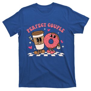 Perfect Couple Coffee Donut Groovy Retro Valentine's Day Cool Gift T-Shirt