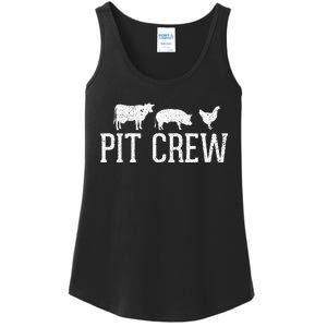 Pit Crew Cow Pig Chicken Barbecue Ladies Essential Tank