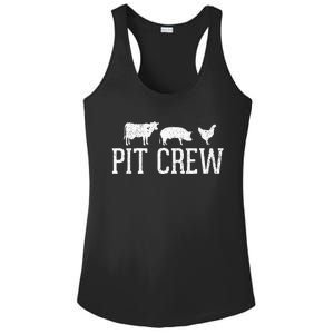 Pit Crew Cow Pig Chicken Barbecue Ladies PosiCharge Competitor Racerback Tank