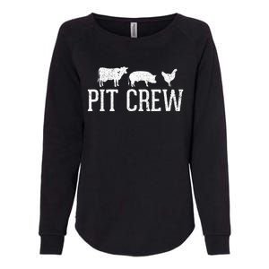 Pit Crew Cow Pig Chicken Barbecue Womens California Wash Sweatshirt