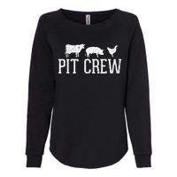 Pit Crew Cow Pig Chicken Barbecue Womens California Wash Sweatshirt