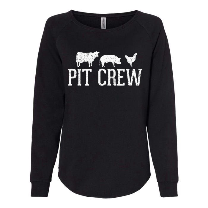 Pit Crew Cow Pig Chicken Barbecue Womens California Wash Sweatshirt