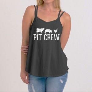 Pit Crew Cow Pig Chicken Barbecue Women's Strappy Tank