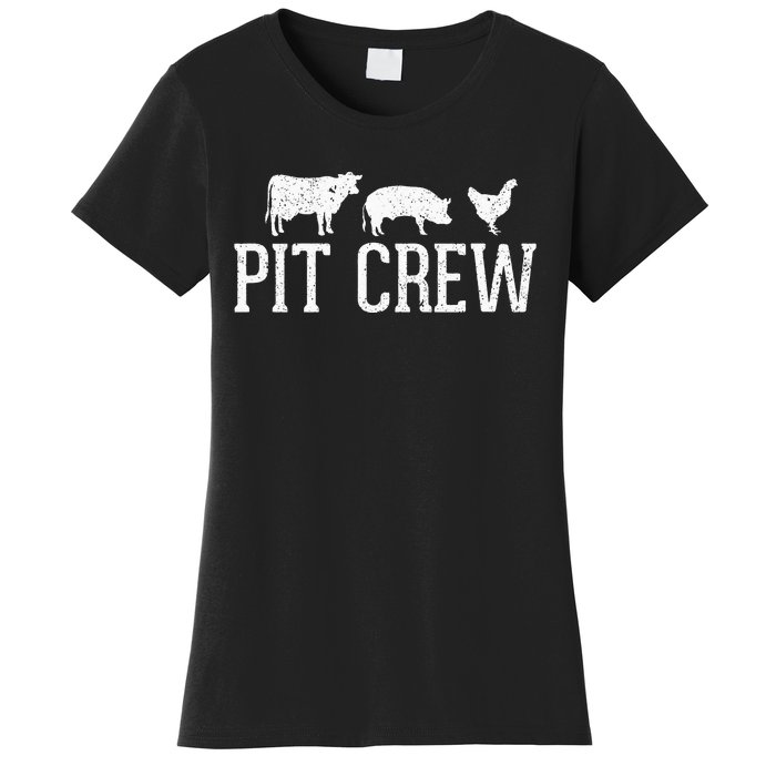 Pit Crew Cow Pig Chicken Barbecue Women's T-Shirt