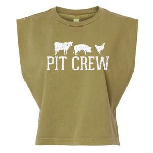 Pit Crew Cow Pig Chicken Barbecue Garment-Dyed Women's Muscle Tee