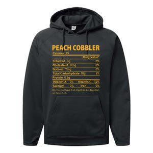 Peach Cobbler Costume Thanksgiving Food Nutrition Facts Performance Fleece Hoodie