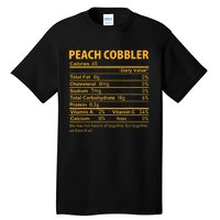 Peach Cobbler Costume Thanksgiving Food Nutrition Facts Tall T-Shirt