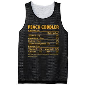 Peach Cobbler Costume Thanksgiving Food Nutrition Facts Mesh Reversible Basketball Jersey Tank