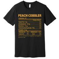 Peach Cobbler Costume Thanksgiving Food Nutrition Facts Premium T-Shirt