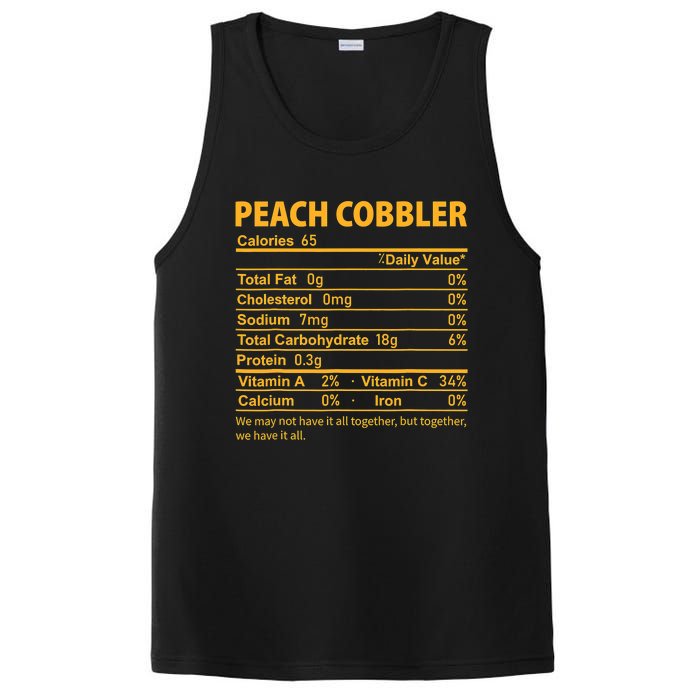 Peach Cobbler Costume Thanksgiving Food Nutrition Facts PosiCharge Competitor Tank