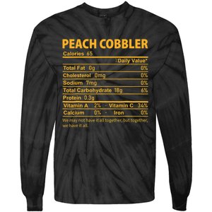 Peach Cobbler Costume Thanksgiving Food Nutrition Facts Tie-Dye Long Sleeve Shirt