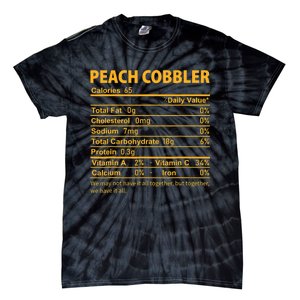 Peach Cobbler Costume Thanksgiving Food Nutrition Facts Tie-Dye T-Shirt