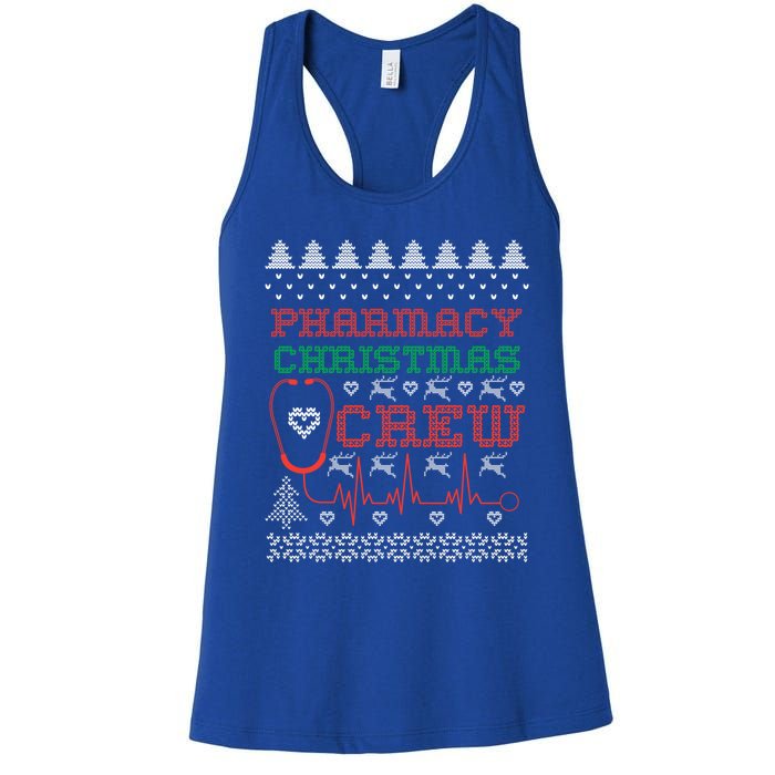 Pharmacy Christmas Cute Gift For Pharmacy Crew Ugly Pharmacist Great Gift Women's Racerback Tank