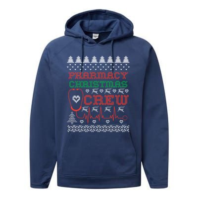 Pharmacy Christmas Cute Gift For Pharmacy Crew Ugly Pharmacist Great Gift Performance Fleece Hoodie