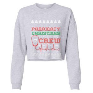 Pharmacy Christmas Cute Gift For Pharmacy Crew Ugly Pharmacist Great Gift Cropped Pullover Crew