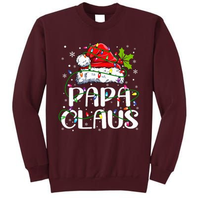 Papa Claus Christmas Lights Pajama Family Matching Tall Sweatshirt