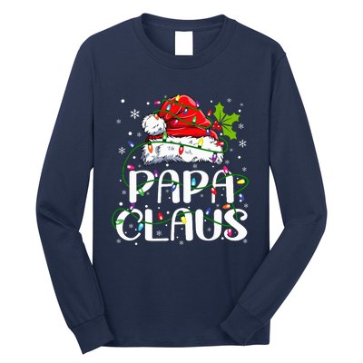 Papa Claus Christmas Lights Pajama Family Matching Long Sleeve Shirt