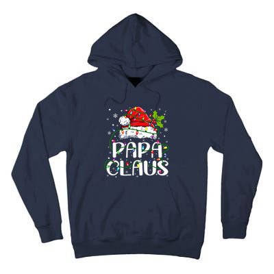 Papa Claus Christmas Lights Pajama Family Matching Tall Hoodie