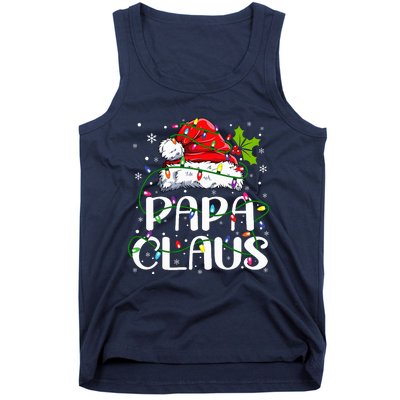 Papa Claus Christmas Lights Pajama Family Matching Tank Top