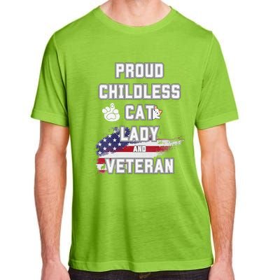 Proud Childless Cat Lady And Veteran Adult ChromaSoft Performance T-Shirt