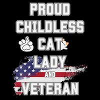 Proud Childless Cat Lady And Veteran Cooling Performance Crew T-Shirt